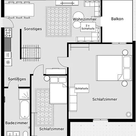 120qm/ Loft/ Tischkicker