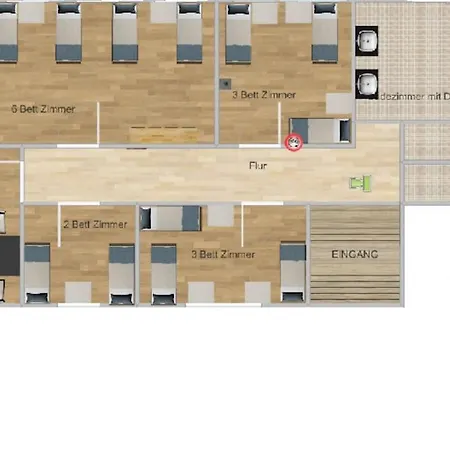 Sued- 5 Zimmer_15 Personen _ Komplett_eingerichtet * ハンブルク